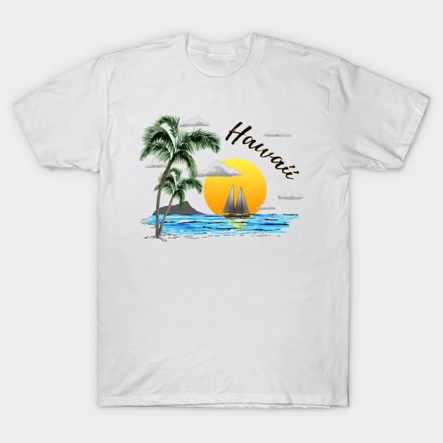 Hawaiian Islands  Sailing T-Shirt by macdonaldcreativestudios